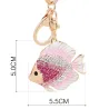 Crystal fish - gold - keyringKeyrings