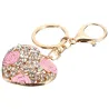 Alloy Heart Shaped Keychain naments Rhinestones Fashionable Bag Pendant Gift Decoration Creative Chains Car KeysKeyrings