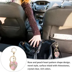Alloy Heart Shaped Keychain naments Rhinestones Fashionable Bag Pendant Gift Decoration Creative Chains Car KeysKeyrings