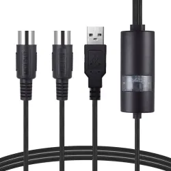 USB to MIDI cable adapter - Plug & Play for keyboards/DAWs (Windows/Mac/iOS) 2mGuitars