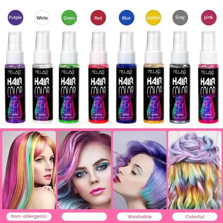 Temporary hair dye spray: instant, bleach-free - hot rinse for cosplay & partiesHair dye