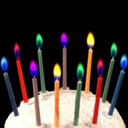 Colorful flame - candles for a birthday cake 6 pieces