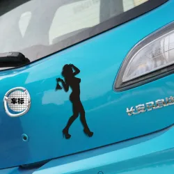 Sexy woman in underwear sticker black / silverStickers