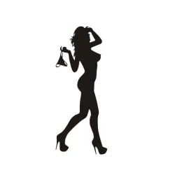 Sexy woman in underwear sticker black / silverStickers