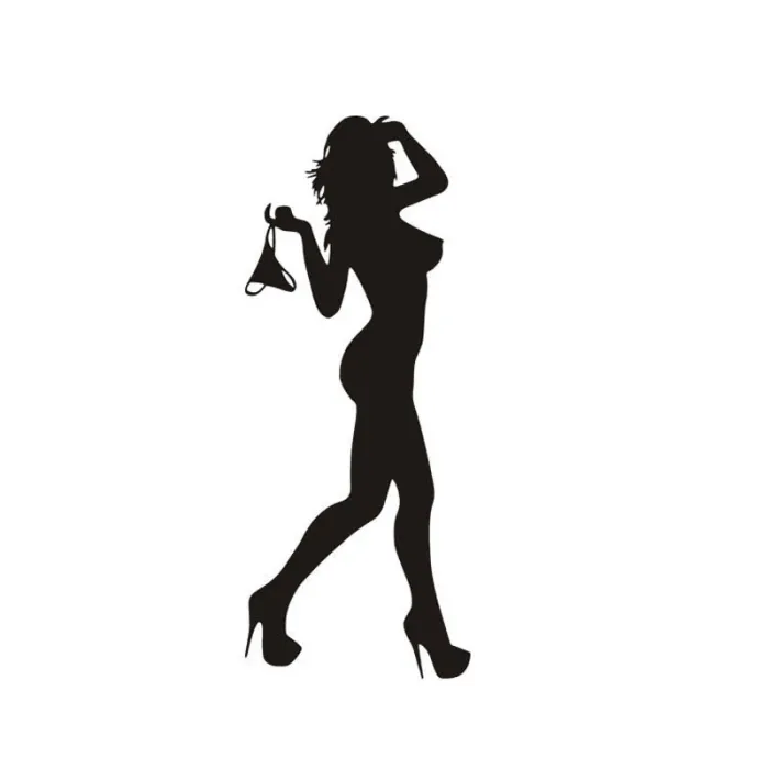 Sexy woman in underwear sticker black / silverStickers