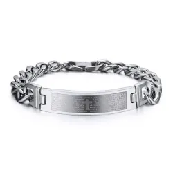 Spanish Bible Cross Stainless Steel BraceletBracelets