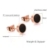 Black & white rose gold stud round earringsEarrings