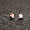 Black & white rose gold stud round earringsEarrings