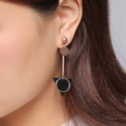 Double circle & triangle - long earringsEarrings