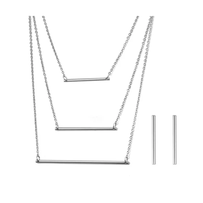 3 Layer Necklace & Earrings Jewellery SetJewellery Sets