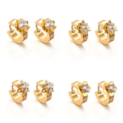 Gold stud earrings with zirconiaEarrings
