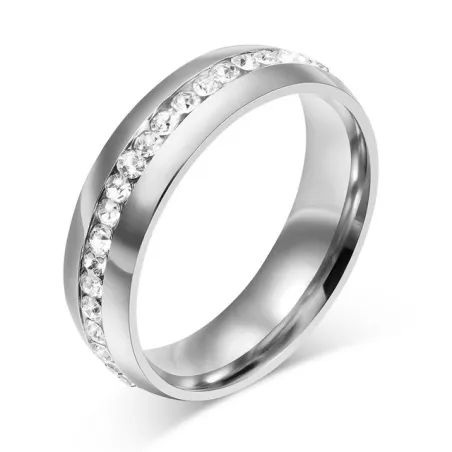 Gold - silver classic ring with zirconiaRings