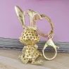 Gold & crystal bunny rabbit keychainKeyrings