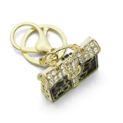 Crystal leopard handbag - keychainKeyrings