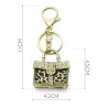 Crystal leopard handbag - keychainKeyrings