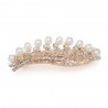 Flower & pearls - crystal hair clip - hairpin