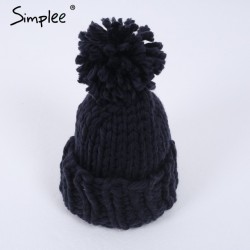 Knitted Wool Hat Cap With TasselHats & Caps