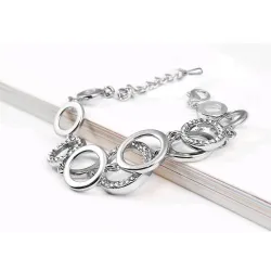 Multilayer Symmetry Circle Link Rhinestones BraceletBracelets
