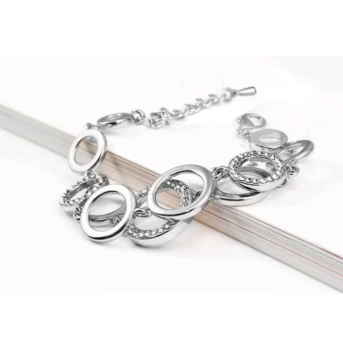 Multilayer Symmetry Circle Link Rhinestones BraceletBracelets