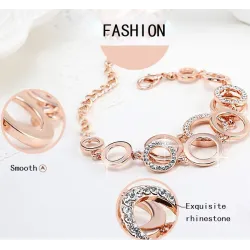 Multilayer Symmetry Circle Link Rhinestones BraceletBracelets