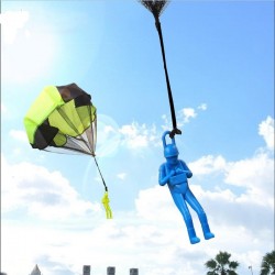 Hand throwing parachute with mini soldier - toy kite