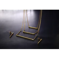 3 Layer Necklace & Earrings Jewellery SetJewellery Sets