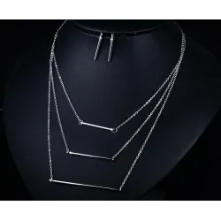 3 Layer Necklace & Earrings Jewellery SetJewellery Sets