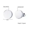 Round Black & Silver Stud EarringsEarrings