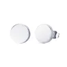 Round Black & Silver Stud EarringsEarrings