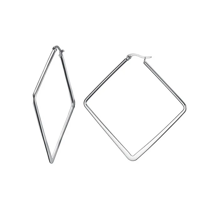 Silver - big geometric earringsEarrings