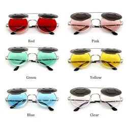 Steampunk Vintage Round Double Lens Sunglasses UnisexSunglasses