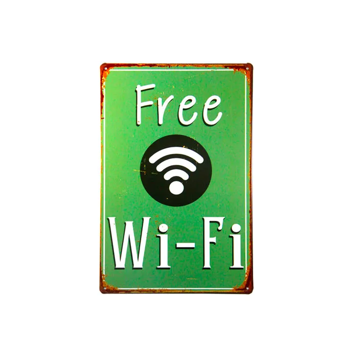 Vintage metal sign poster Free WifiPlaques & Signs