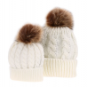 Mom & baby fur tassel hat cotton 2 pcsKids
