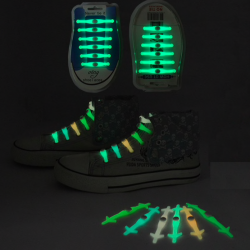 Silicone light up LED luminous shoelaces 12 pcs set