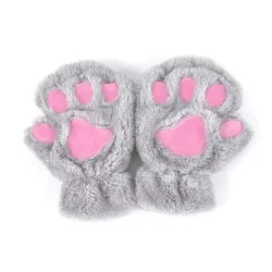 Bear paw mittens - plush fingerless glovesGloves