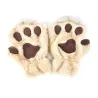 Bear paw mittens - plush fingerless glovesGloves