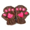 Bear paw mittens - plush fingerless glovesGloves