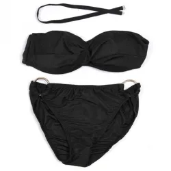 Metal ring push up bikini setBeachwear