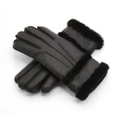 Genuine leather & cashmere & fur warm glovesGloves