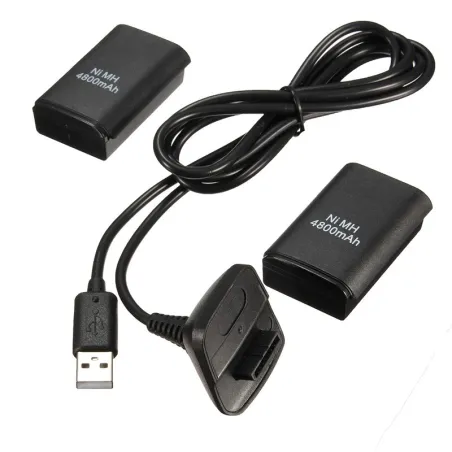 Xbox 360 wired controller 4800mAh battery pack & charging cableControllers