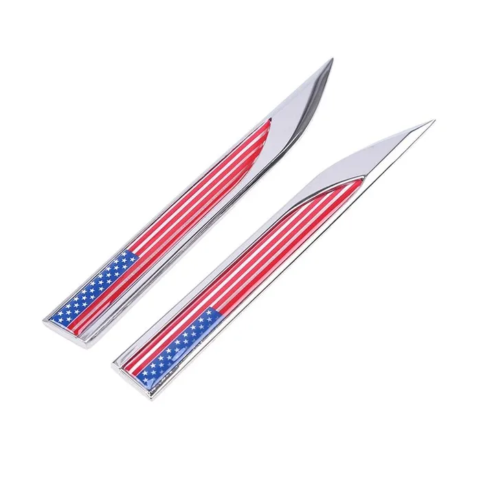 Germany - Italy - England - France - US - Swedish - Canada flag - metal car sticker - 2 piecesStickers