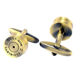 Round bronze bullet cufflinksCufflinks