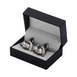 Retro war helmet metal cufflinksCufflinks