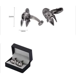 Retro war helmet metal cufflinksCufflinks