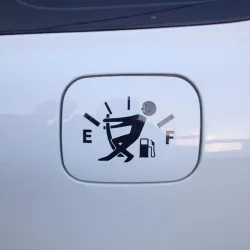 Gas - fuel - vinyl cartoon car stickerStickers
