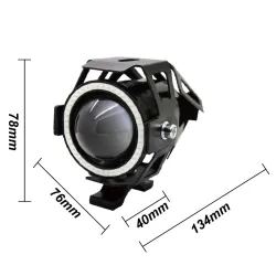 U7 Angel Eye motorcycle LED headlight with switch - fog lamp - CREE chip 3000LM - 2 piecesLights