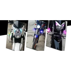 U7 Angel Eye motorcycle LED headlight with switch - fog lamp - CREE chip 3000LM - 2 piecesLights
