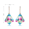 Porcelain flowers & pearl - long drop earringsEarrings