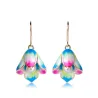 Porcelain flowers & pearl - long drop earringsEarrings