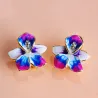 Stud earrings with flower & crystalsEarrings